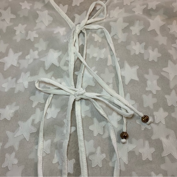 Club Z Collection White Sheer Star Beach Cover- Up - Sz M - Picture 5 of 16